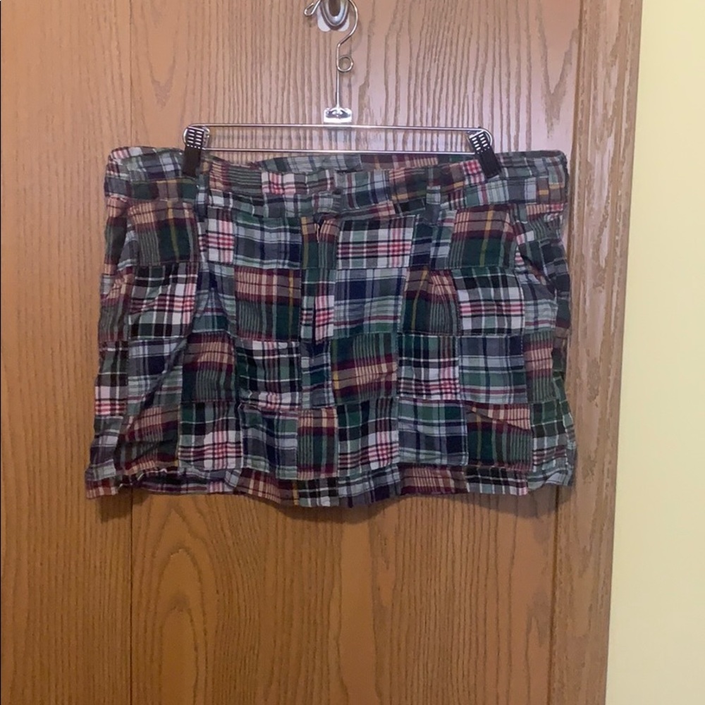 Checker patches design mini skirt